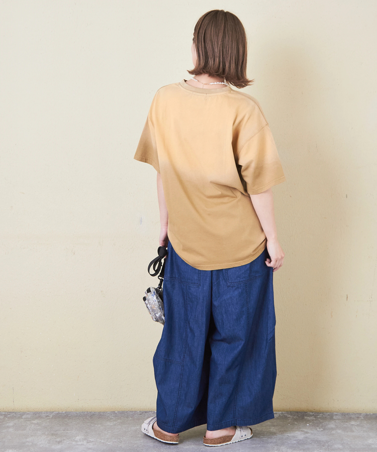CUBE SUGAR(キューブシュガー) |21/-天竺 スプレー加工 ロゴ プリント Tシャツ