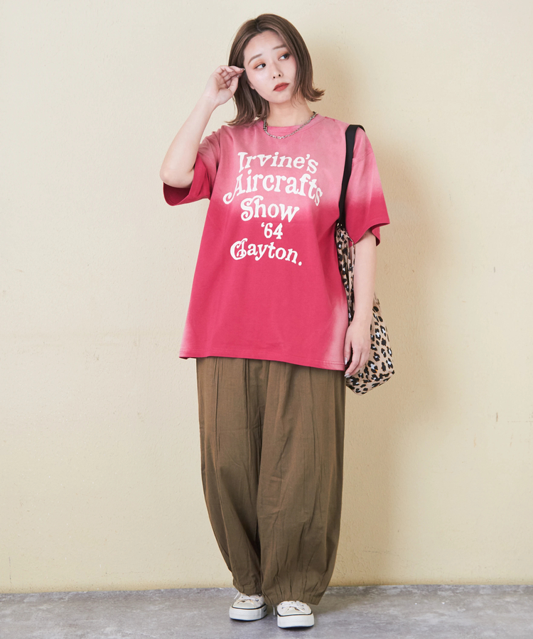 CUBE SUGAR(キューブシュガー) |21/-天竺 スプレー加工 ロゴ プリント Tシャツ