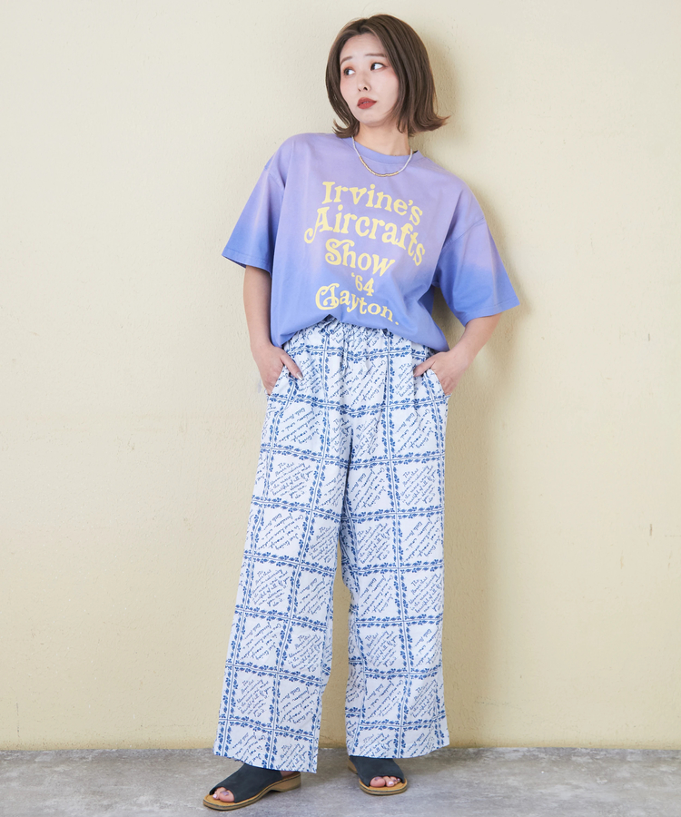 CUBE SUGAR(キューブシュガー) |21/-天竺 スプレー加工 ロゴ プリント Tシャツ