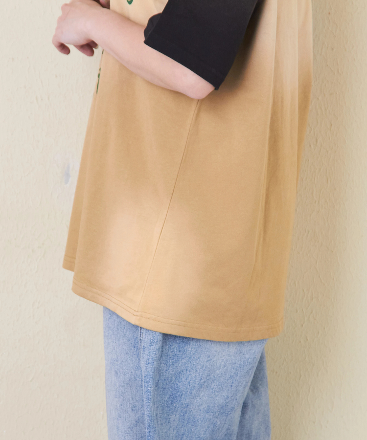 CUBE SUGAR(キューブシュガー) |21/-天竺 スプレー加工 ロゴ プリント Tシャツ