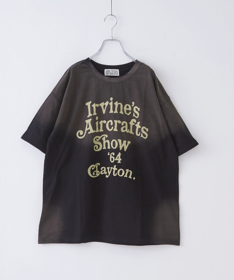 CUBE SUGAR(キューブシュガー) |21/-天竺 スプレー加工 ロゴ プリント Tシャツ