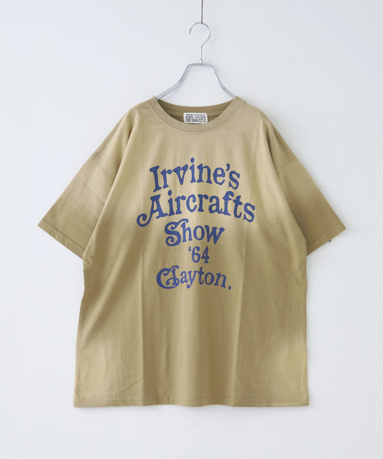 CUBE SUGAR(キューブシュガー) |21/-天竺 スプレー加工 ロゴ プリント Tシャツ