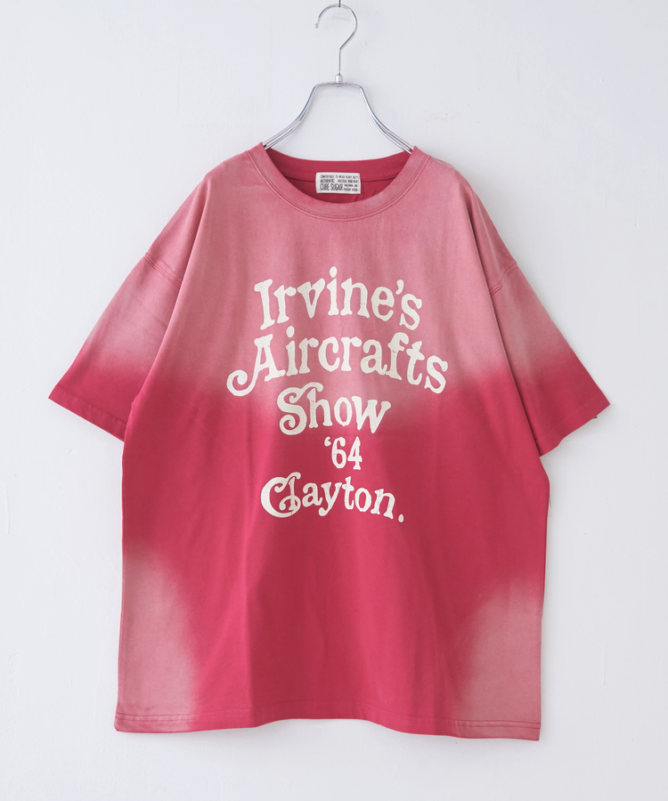 CUBE SUGAR(キューブシュガー) |21/-天竺 スプレー加工 ロゴ プリント Tシャツ