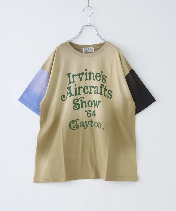 CUBE SUGAR(キューブシュガー) |21/-天竺 スプレー加工 ロゴ プリント Tシャツ