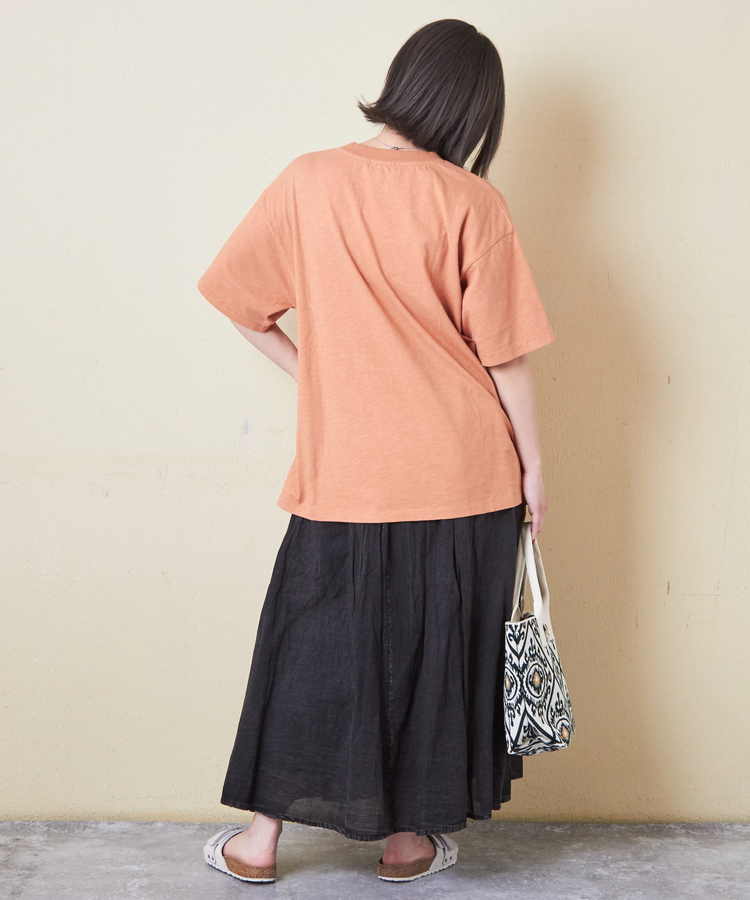 CUBE SUGAR(キューブシュガー) |32/-スラブ天竺 マリン 刺繍 Tシャツ