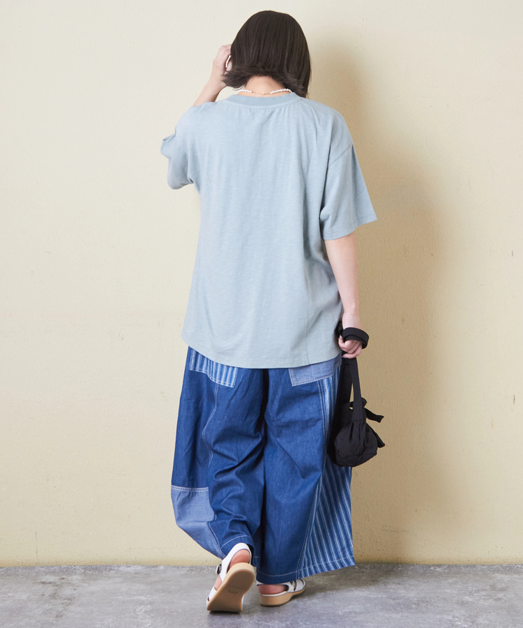 CUBE SUGAR(キューブシュガー) |32/-スラブ天竺 マリン 刺繍 Tシャツ