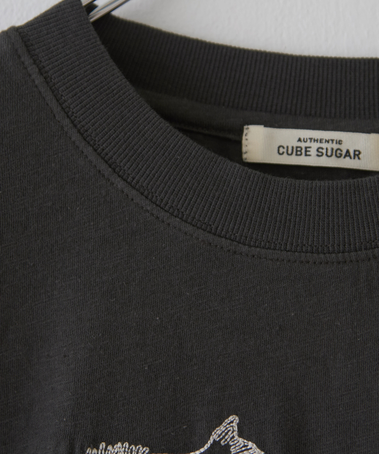 CUBE SUGAR(キューブシュガー) |32/-スラブ天竺 マリン 刺繍 Tシャツ
