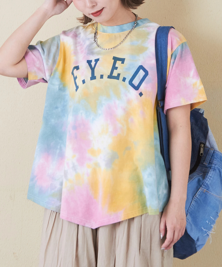 CUBE SUGAR(キューブシュガー) |26/-OE天竺 タイダイ イレギュラーヘム Tシャツ