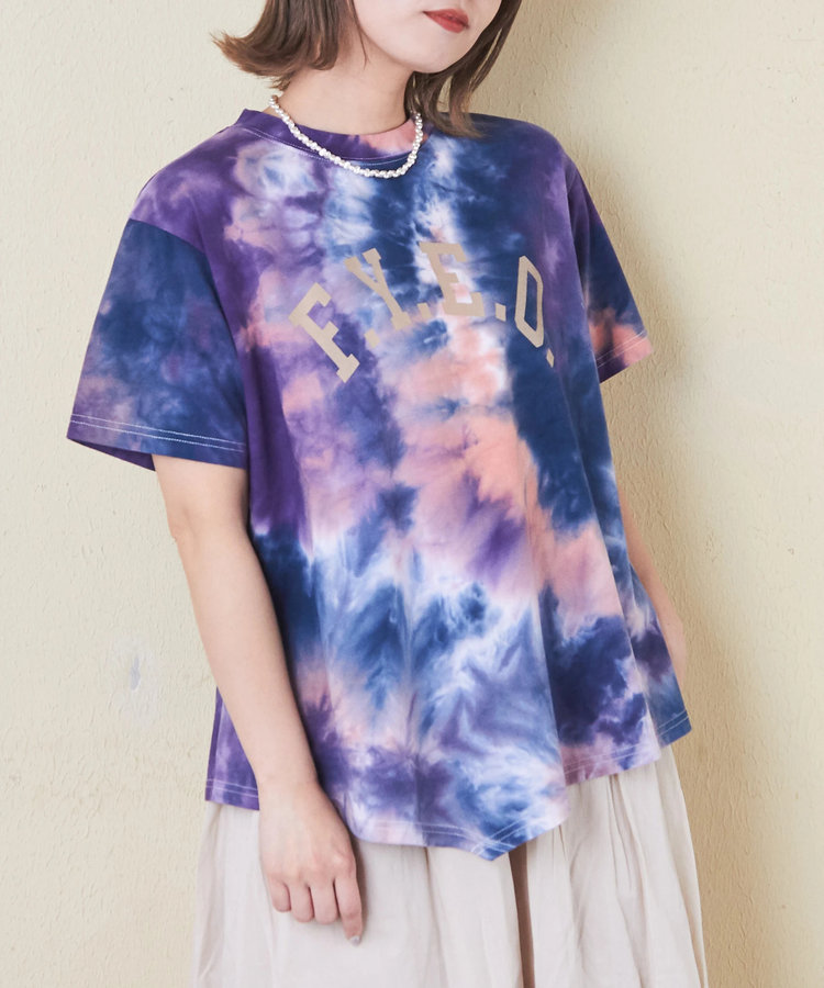 CUBE SUGAR(キューブシュガー) |26/-OE天竺 タイダイ イレギュラーヘム Tシャツ