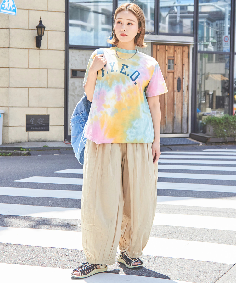 CUBE SUGAR(キューブシュガー) |26/-OE天竺 タイダイ イレギュラーヘム Tシャツ