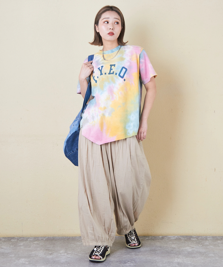 CUBE SUGAR(キューブシュガー) |26/-OE天竺 タイダイ イレギュラーヘム Tシャツ