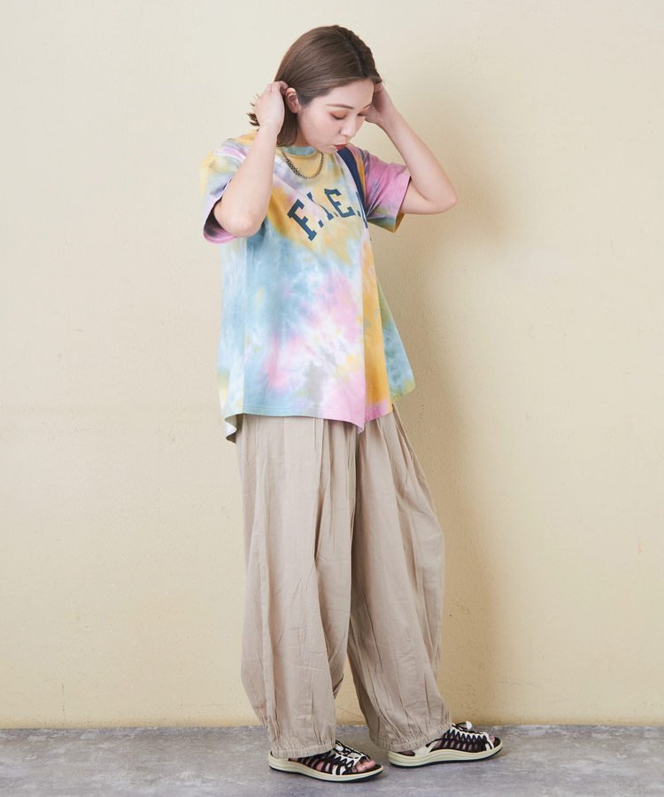 CUBE SUGAR(キューブシュガー) |26/-OE天竺 タイダイ イレギュラーヘム Tシャツ
