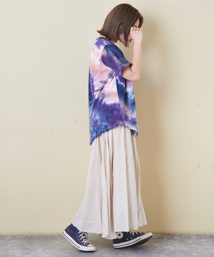 CUBE SUGAR(キューブシュガー) |26/-OE天竺 タイダイ イレギュラーヘム Tシャツ