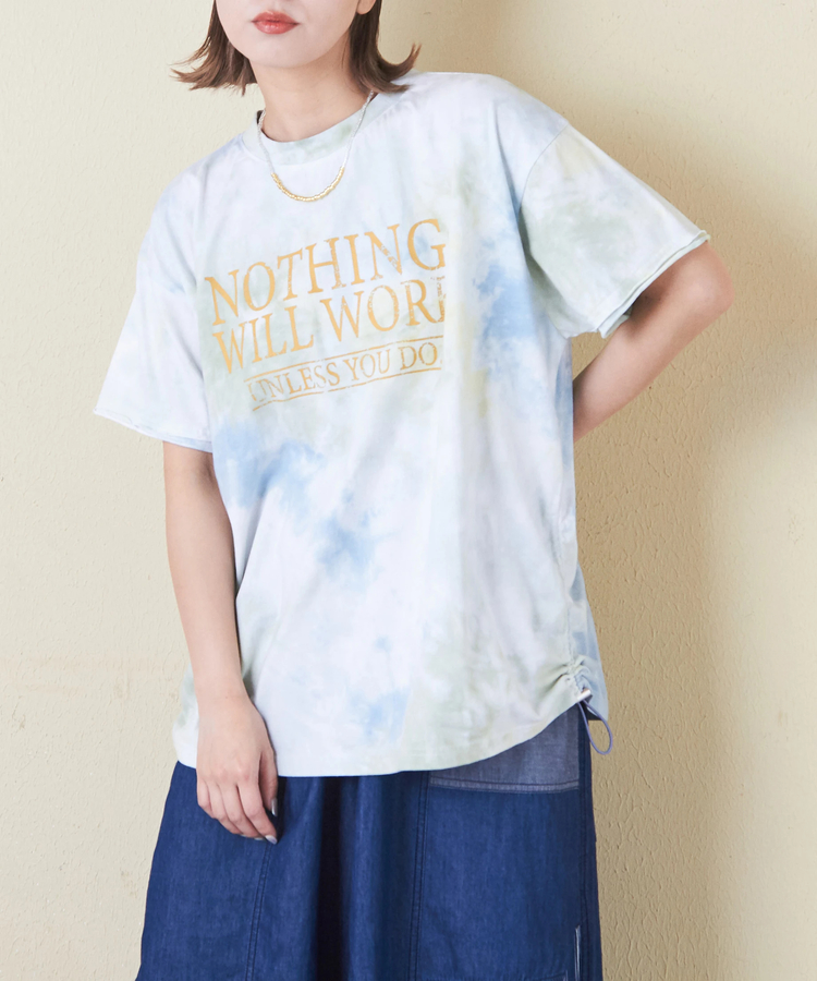 CUBE SUGAR(キューブシュガー) |26/-OE天竺 タイダイ サイド ドロスト ビッグ Tシャツ