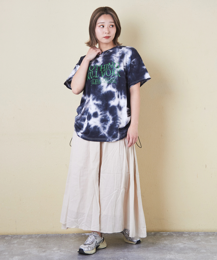 CUBE SUGAR(キューブシュガー) |26/-OE天竺 タイダイ サイド ドロスト ビッグ Tシャツ