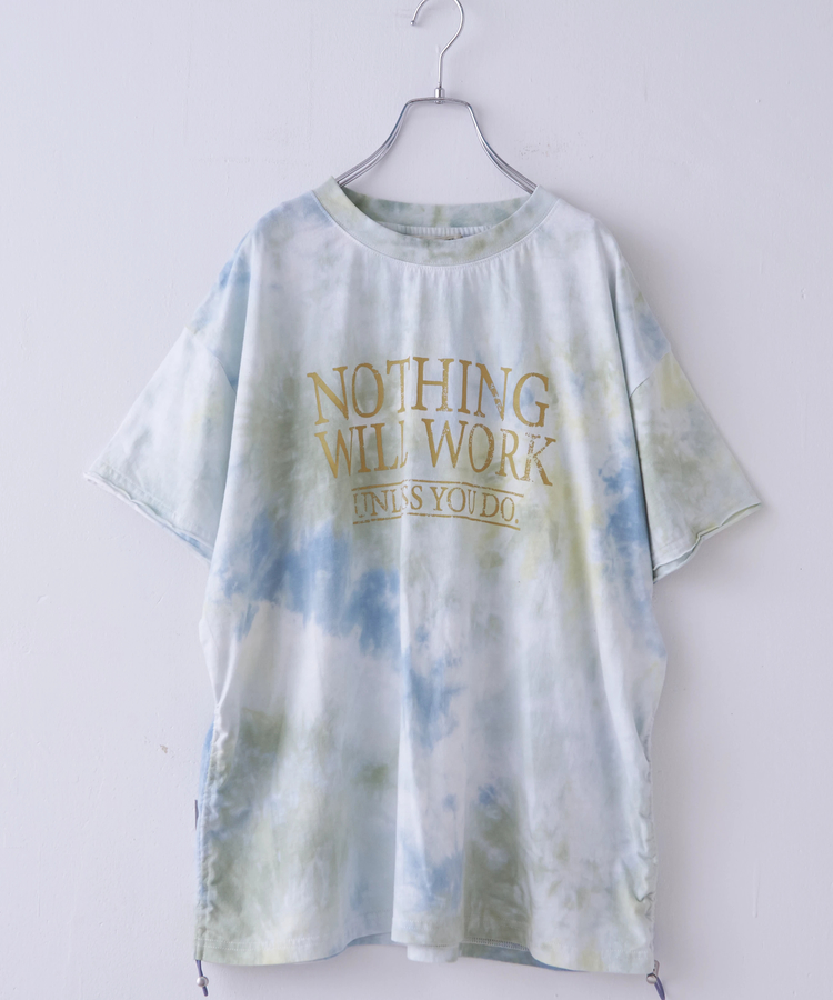 CUBE SUGAR(キューブシュガー) |26/-OE天竺 タイダイ サイド ドロスト ビッグ Tシャツ