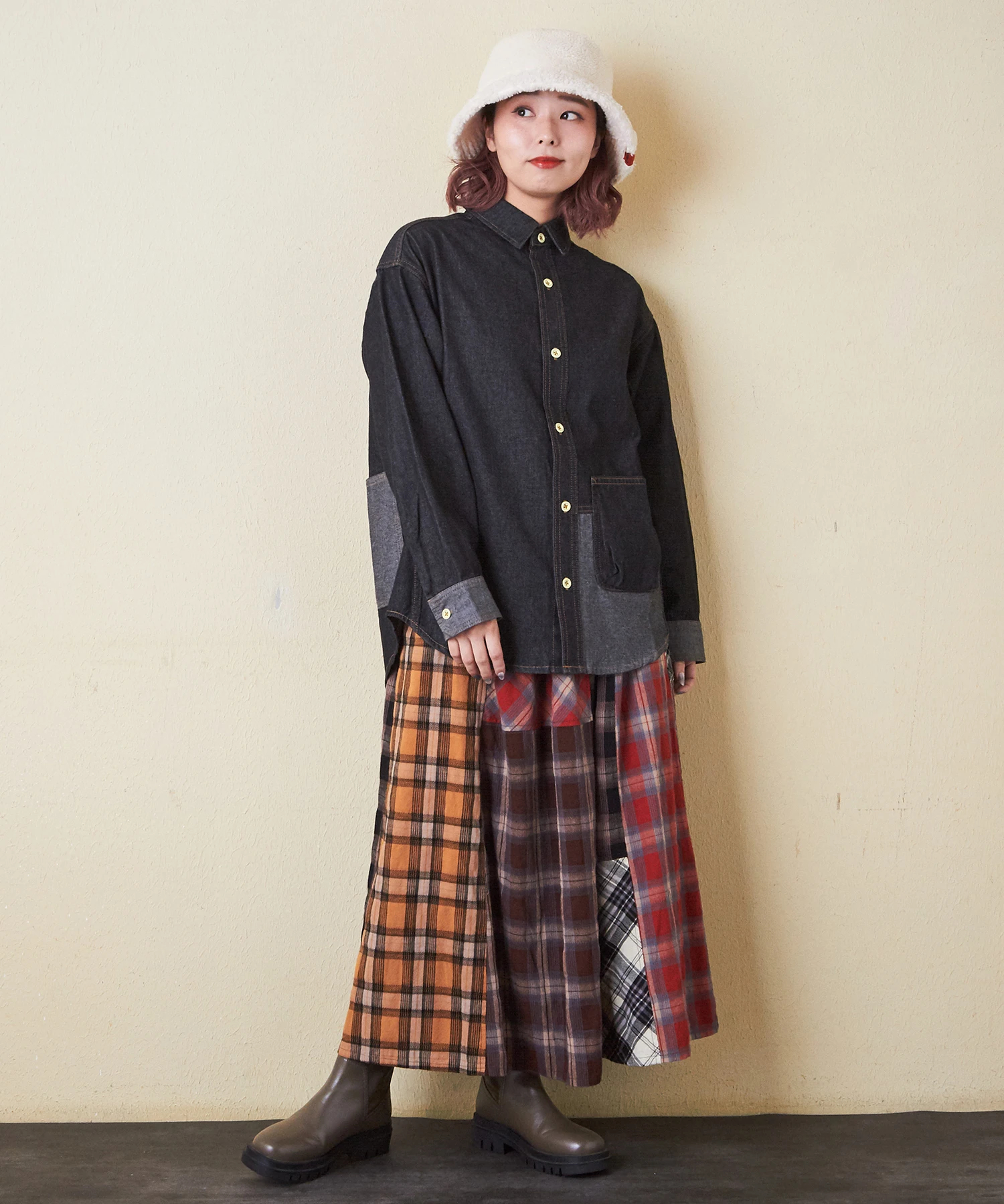 UNDERCOVER HAZE期　コラージュスカート ウォッシャブル】タンブラーツイルジャンパースカート