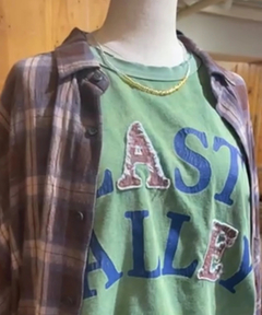 21/-天竺 ケミカル加工 ロゴ パッチ Tシャツ
