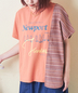 CUBE SUGAR(キューブシュガー)通販 | ストライプ 切替 フレンチスリーブ ロゴ Tシャツ