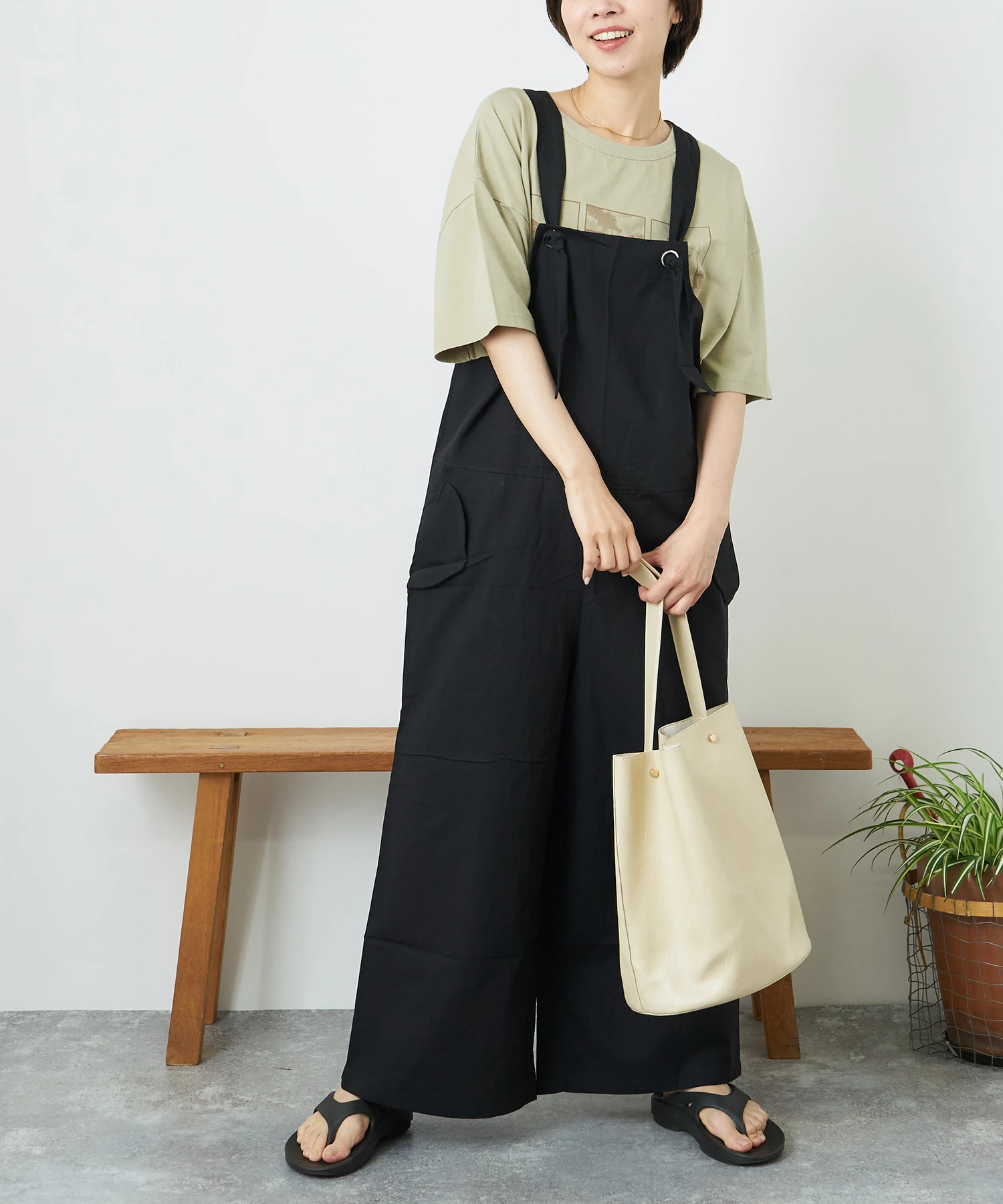 綿 ツイル ワイド サロペット パンツ｜ファッション通販サイトのCUBE