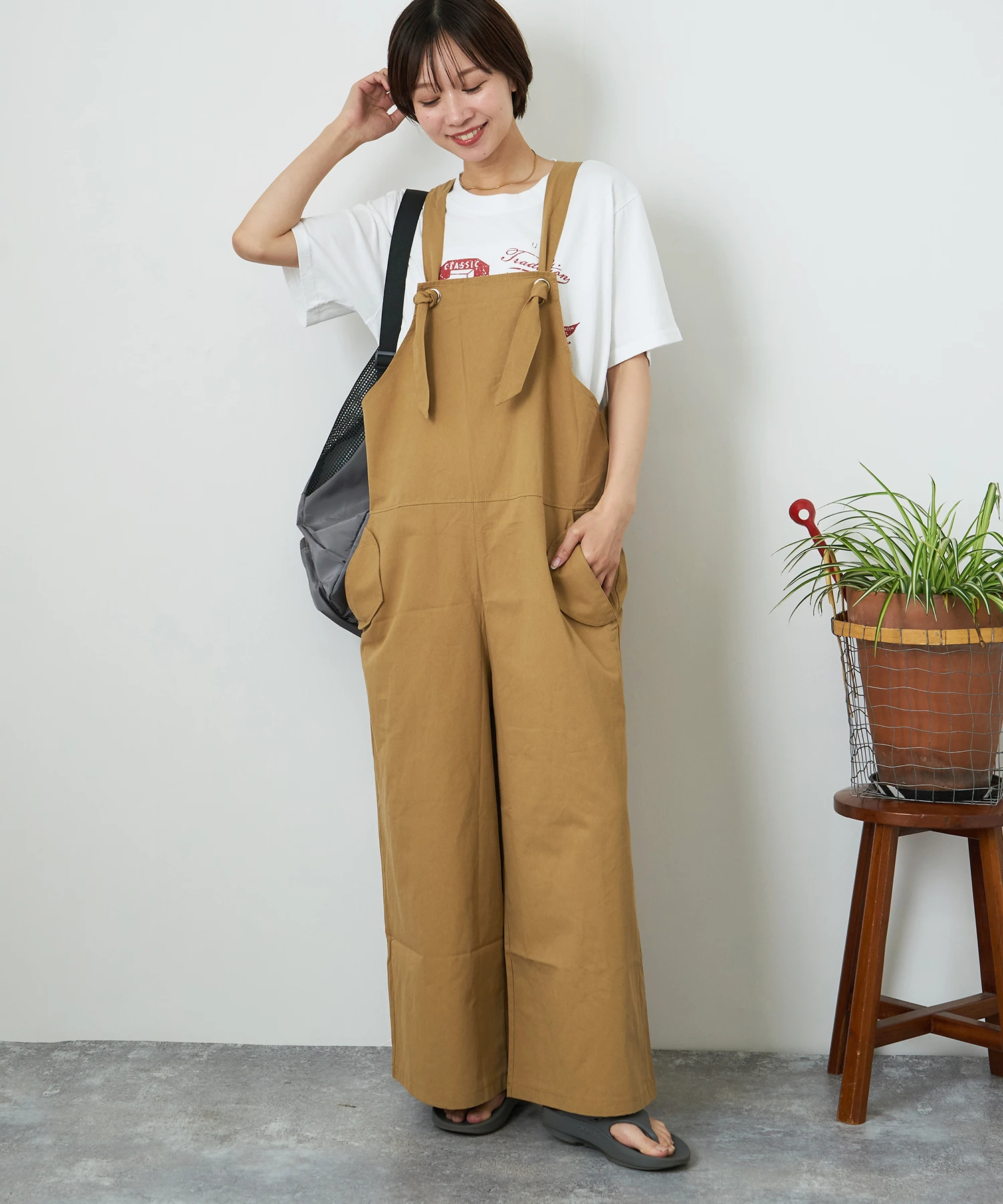 綿 ツイル ワイド サロペット パンツ｜ファッション通販サイトのCUBE