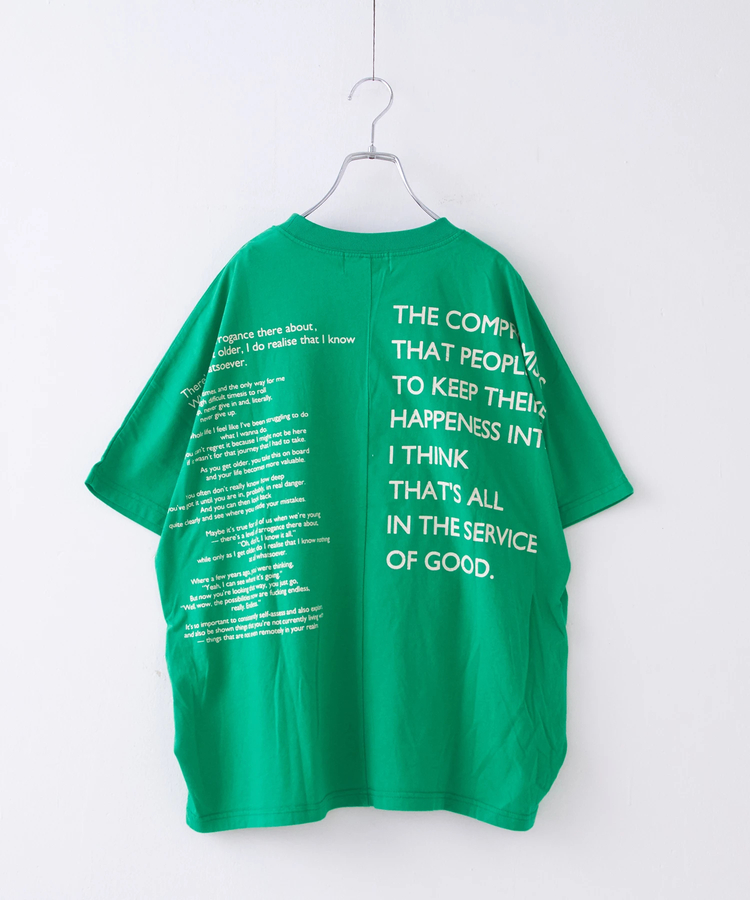 CUBE SUGAR(キューブシュガー) |32s天竺 バック ロゴ ドルマン Tシャツ