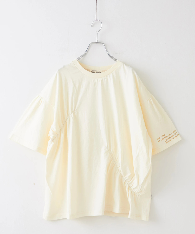 CUBE SUGAR(キューブシュガー) |32/-天竺 シャーリング 半袖 Tシャツ
