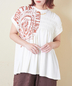 CUBE SUGAR(キューブシュガー)通販 | 32/-天竺 ロゴプリント シャーリング フレンチスリーブ Tシャツ