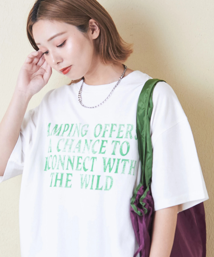 CUBE SUGAR(キューブシュガー) |21/-OE天竺 汗染み防止 加工 ロゴプリント Tシャツ