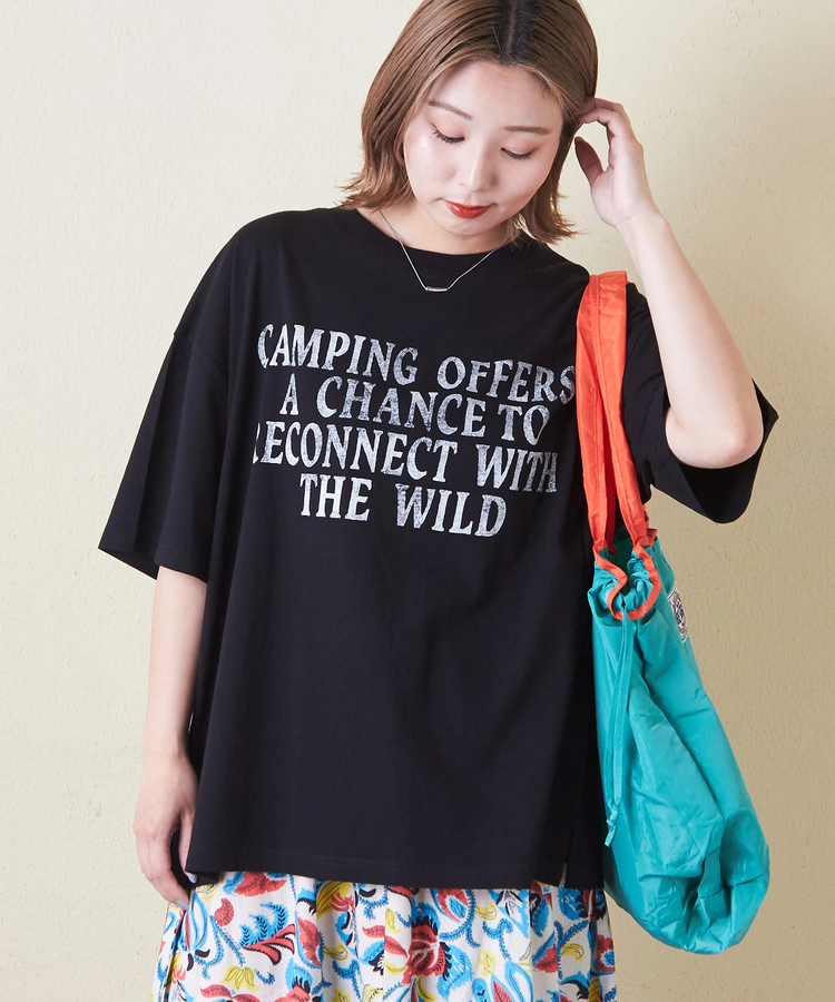 CUBE SUGAR(キューブシュガー) |21/-OE天竺 汗染み防止 加工 ロゴプリント Tシャツ