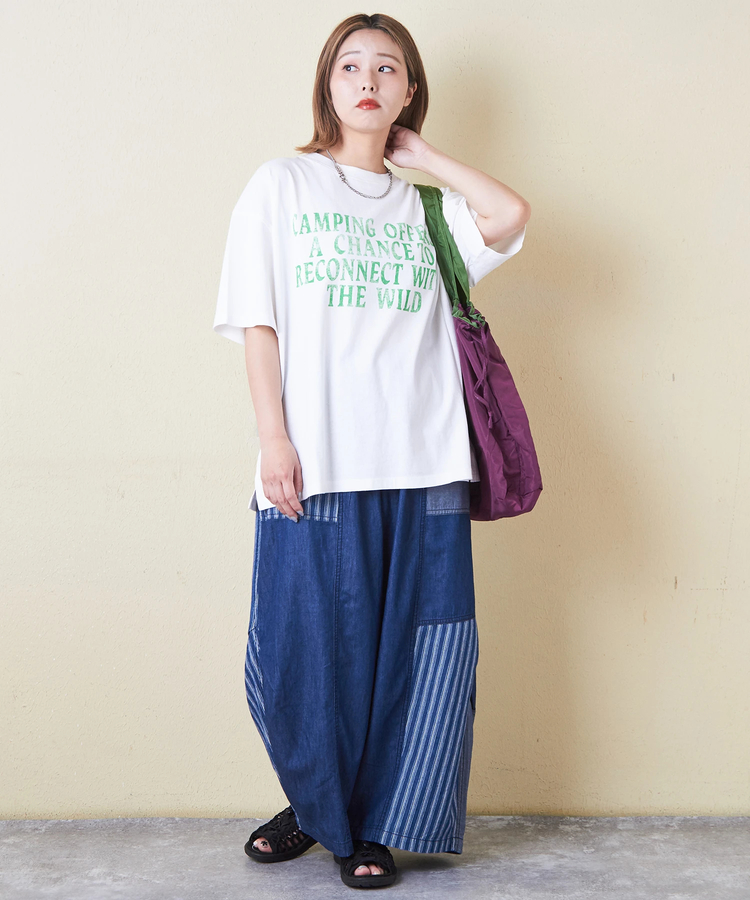 CUBE SUGAR(キューブシュガー) |21/-OE天竺 汗染み防止 加工 ロゴプリント Tシャツ