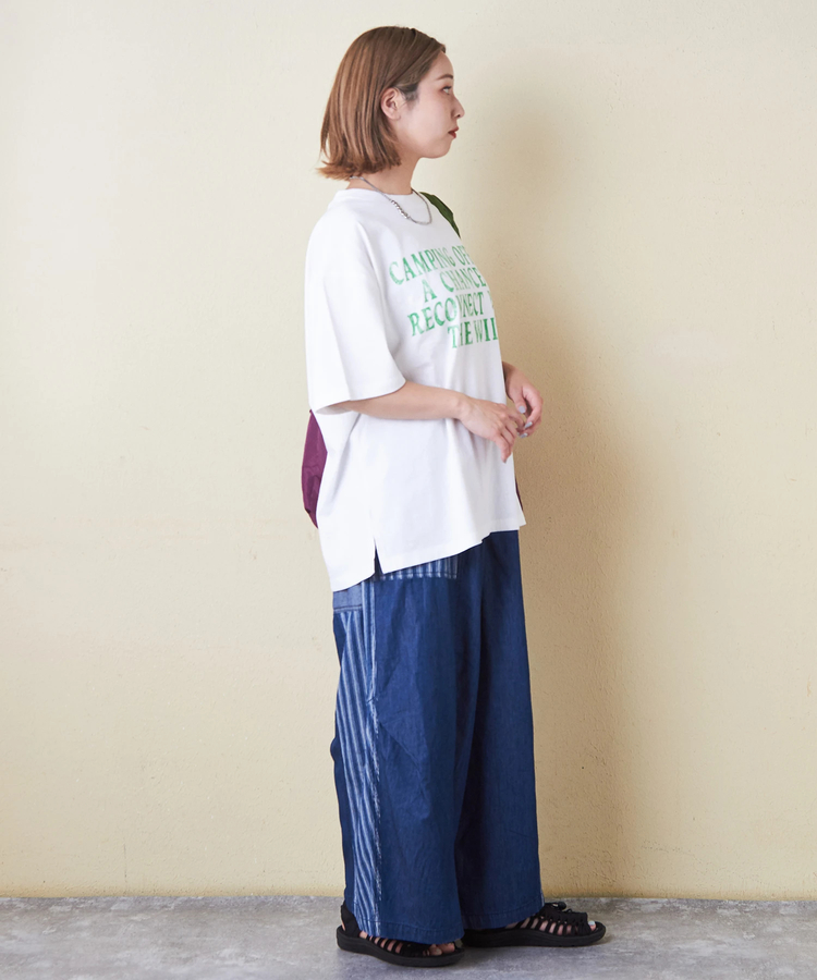 CUBE SUGAR(キューブシュガー) |21/-OE天竺 汗染み防止 加工 ロゴプリント Tシャツ
