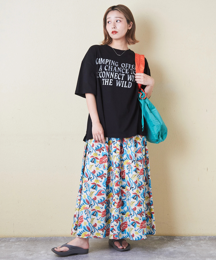 CUBE SUGAR(キューブシュガー) |21/-OE天竺 汗染み防止 加工 ロゴプリント Tシャツ