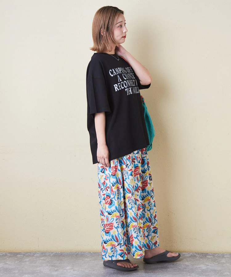 CUBE SUGAR(キューブシュガー) |21/-OE天竺 汗染み防止 加工 ロゴプリント Tシャツ