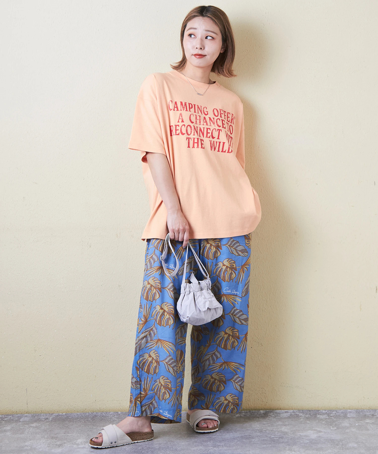 CUBE SUGAR(キューブシュガー) |21/-OE天竺 汗染み防止 加工 ロゴプリント Tシャツ