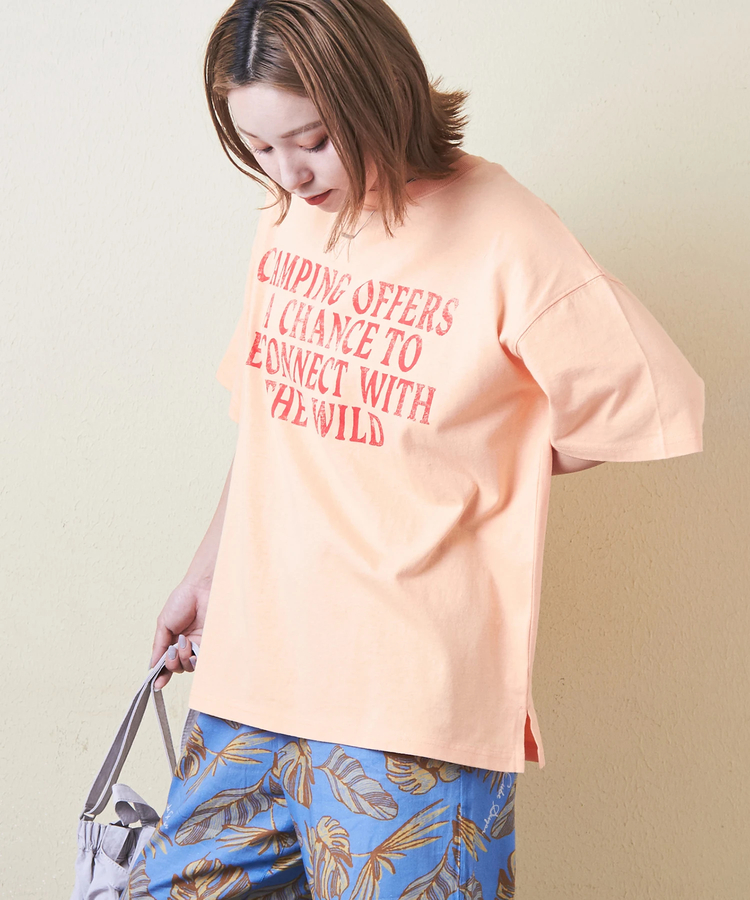 CUBE SUGAR(キューブシュガー) |21/-OE天竺 汗染み防止 加工 ロゴプリント Tシャツ