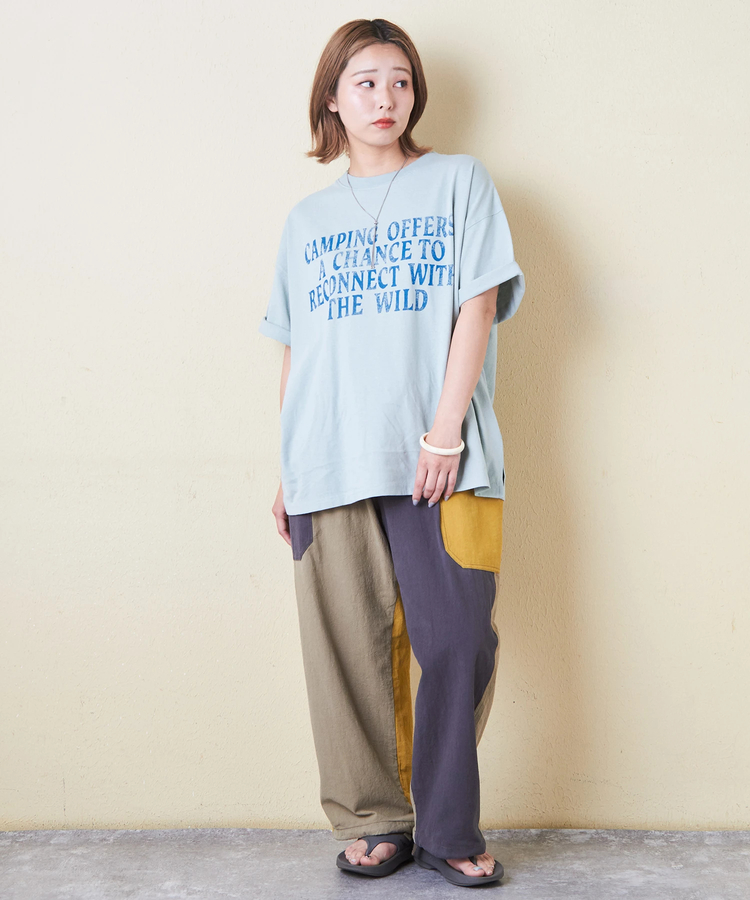CUBE SUGAR(キューブシュガー) |21/-OE天竺 汗染み防止 加工 ロゴプリント Tシャツ