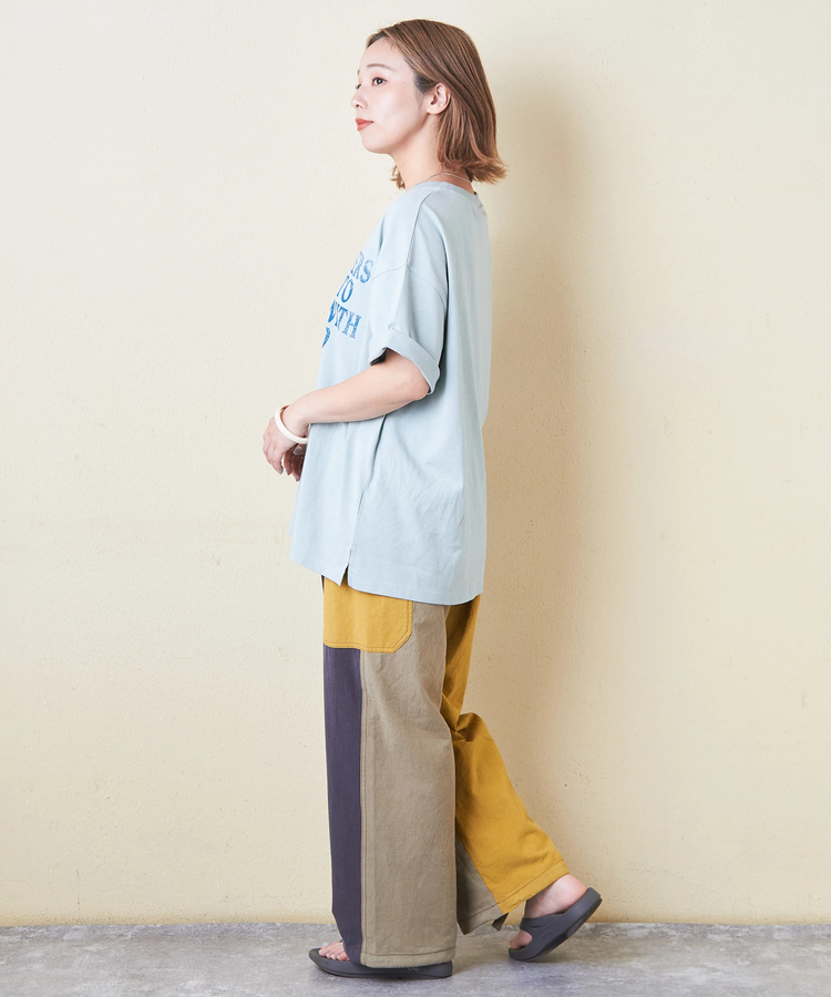 CUBE SUGAR(キューブシュガー) |21/-OE天竺 汗染み防止 加工 ロゴプリント Tシャツ