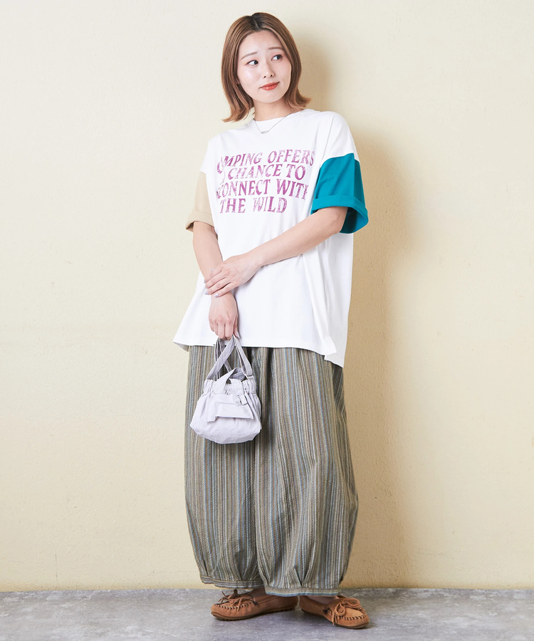 CUBE SUGAR(キューブシュガー) |21/-OE天竺 汗染み防止 加工 ロゴプリント Tシャツ