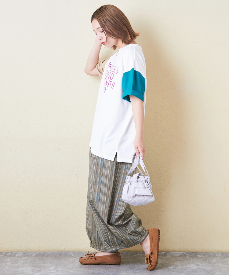 CUBE SUGAR(キューブシュガー) |21/-OE天竺 汗染み防止 加工 ロゴプリント Tシャツ