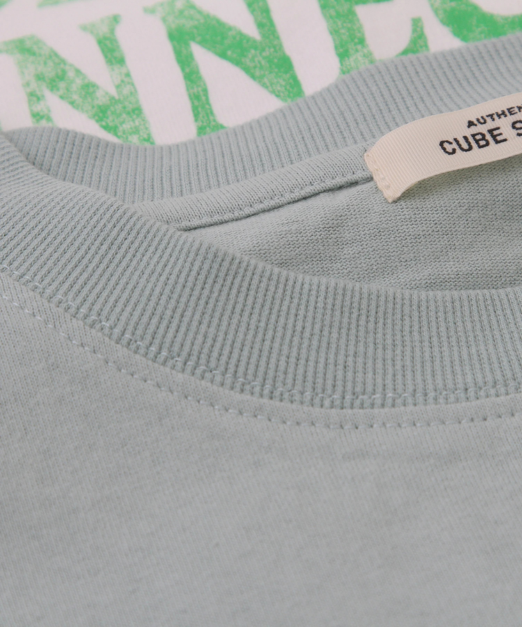 CUBE SUGAR(キューブシュガー) |21/-OE天竺 汗染み防止 加工 ロゴプリント Tシャツ