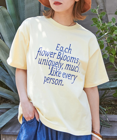 21/-シルケット風天竺 接触冷感 ロゴプリント Tシャツ