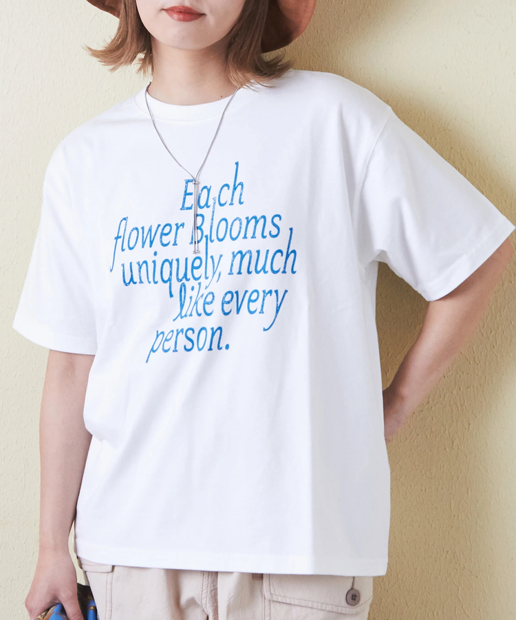 CUBE SUGAR(キューブシュガー) |21/-シルケット風天竺 接触冷感 ロゴプリント Tシャツ
