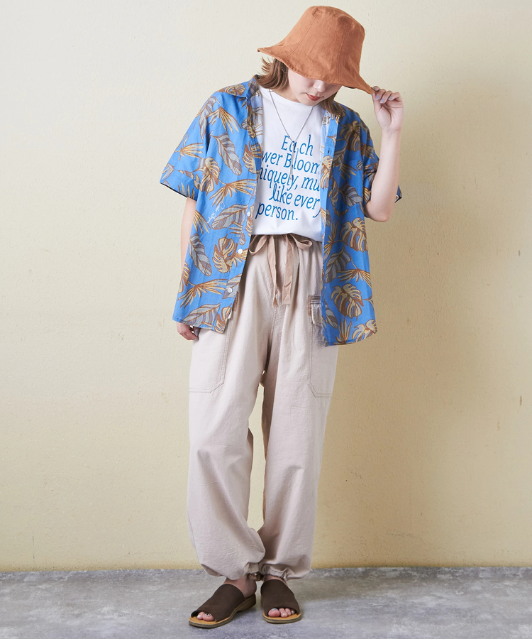 CUBE SUGAR(キューブシュガー) |21/-シルケット風天竺 接触冷感 ロゴプリント Tシャツ