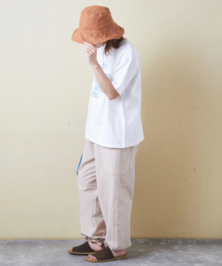 CUBE SUGAR(キューブシュガー) |21/-シルケット風天竺 接触冷感 ロゴプリント Tシャツ