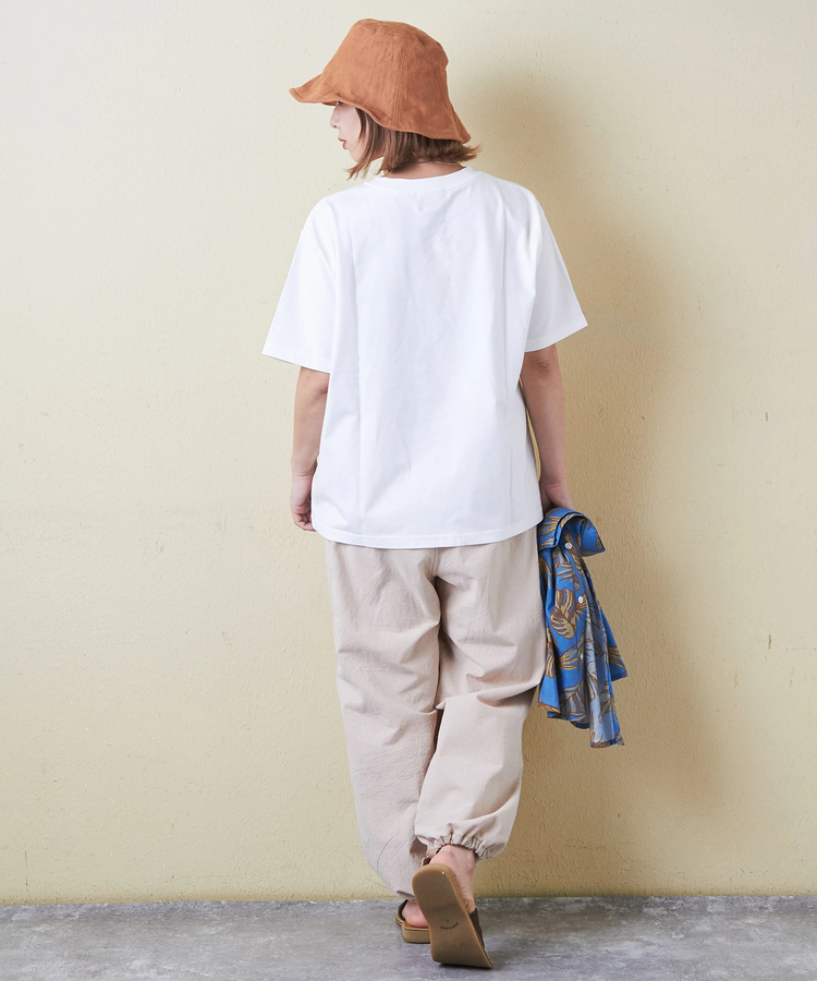 CUBE SUGAR(キューブシュガー) |21/-シルケット風天竺 接触冷感 ロゴプリント Tシャツ