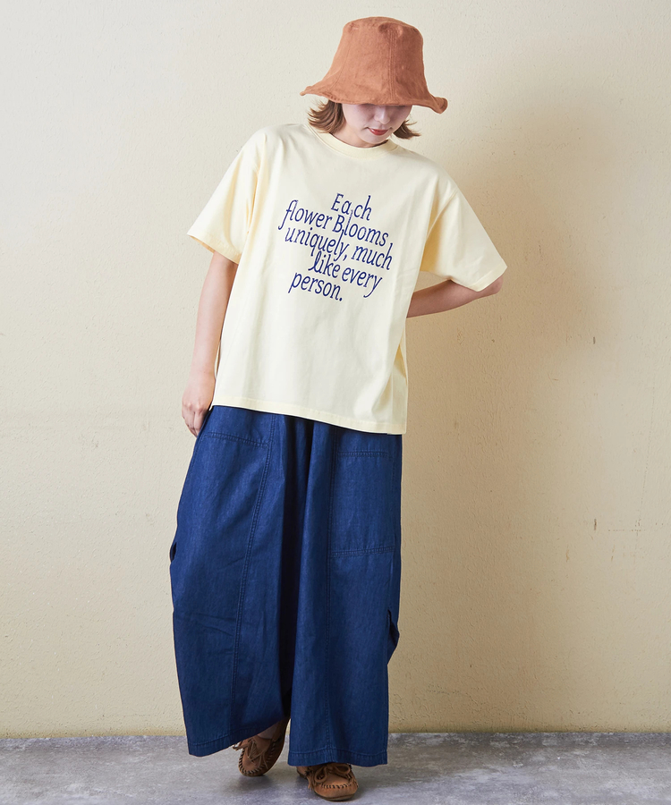 CUBE SUGAR(キューブシュガー) |21/-シルケット風天竺 接触冷感 ロゴプリント Tシャツ
