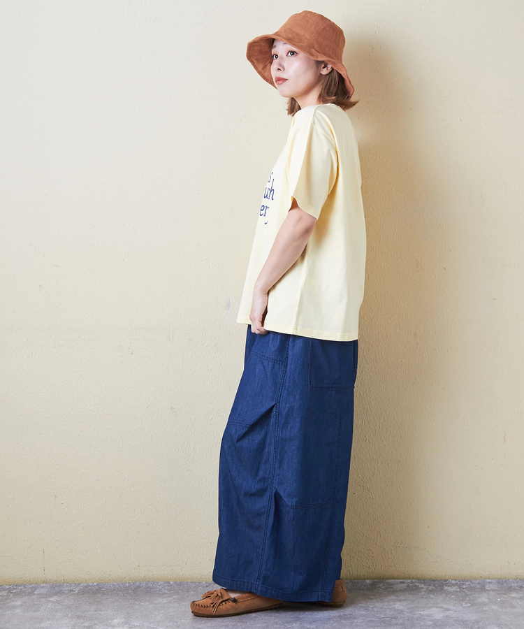 CUBE SUGAR(キューブシュガー) |21/-シルケット風天竺 接触冷感 ロゴプリント Tシャツ