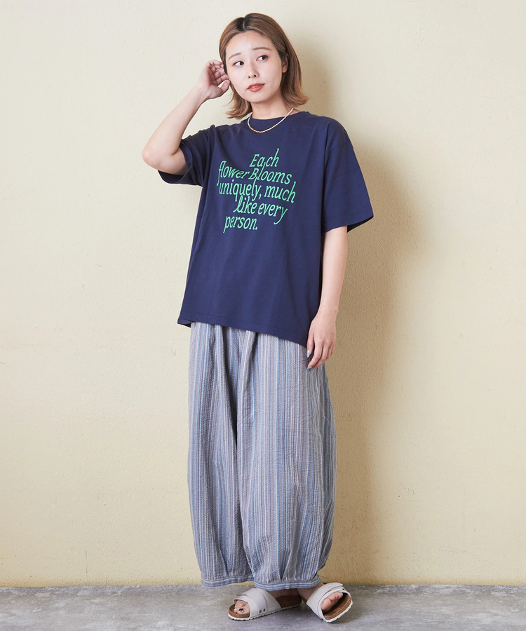 CUBE SUGAR(キューブシュガー) |21/-シルケット風天竺 接触冷感 ロゴプリント Tシャツ