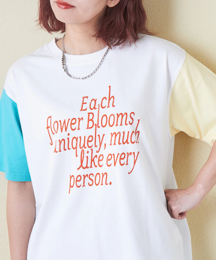 CUBE SUGAR(キューブシュガー) |21/-シルケット風天竺 接触冷感 ロゴプリント Tシャツ